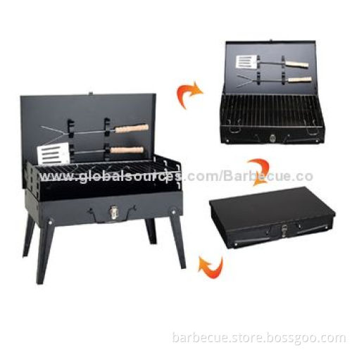 BBQ Grill with Tools Set, Portable and Foldable, Made of Carbon Steel